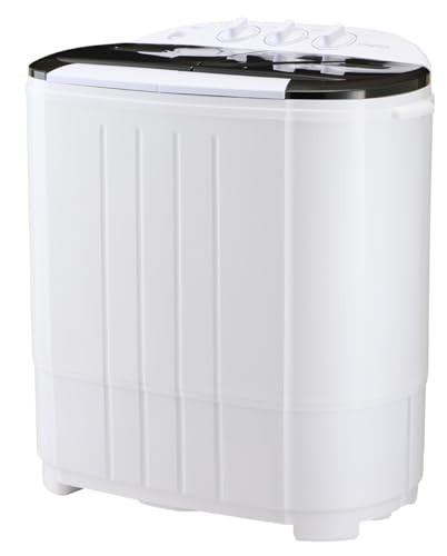 simplus シンプラス 二層式洗濯機 脱水付き 小型洗濯機 二槽式 洗い すすぎ ミニランドリー ユニフォーム 赤ちゃん 作業着 介護 SP-NWM01 洗濯機 小型 コンパクト ステンレス タイマー 脱水 ペット (ブラック)